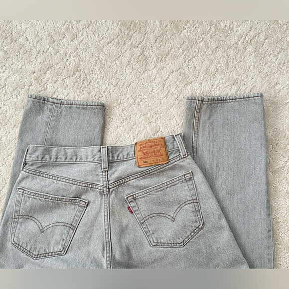 Vintage 90’s Levi’s 501 Button Fly USA Made Straight 32x32 🔥 Light Gray - Picture 5 of 15